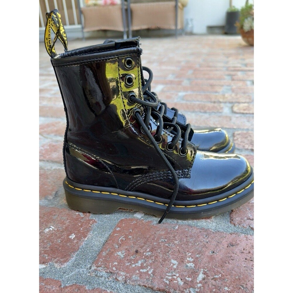 Doc Martens 1460W Black Patent (Shiny) Leather Boots - Women's US Size 5